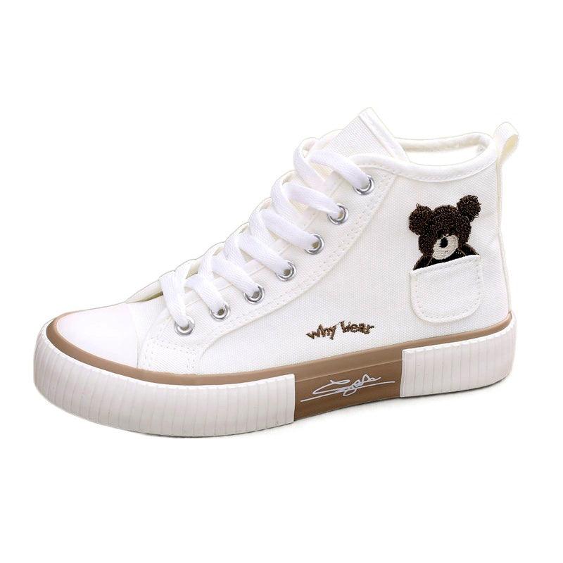 Women's Fashion Pocket Bear High Top Shoes - Cruish Home