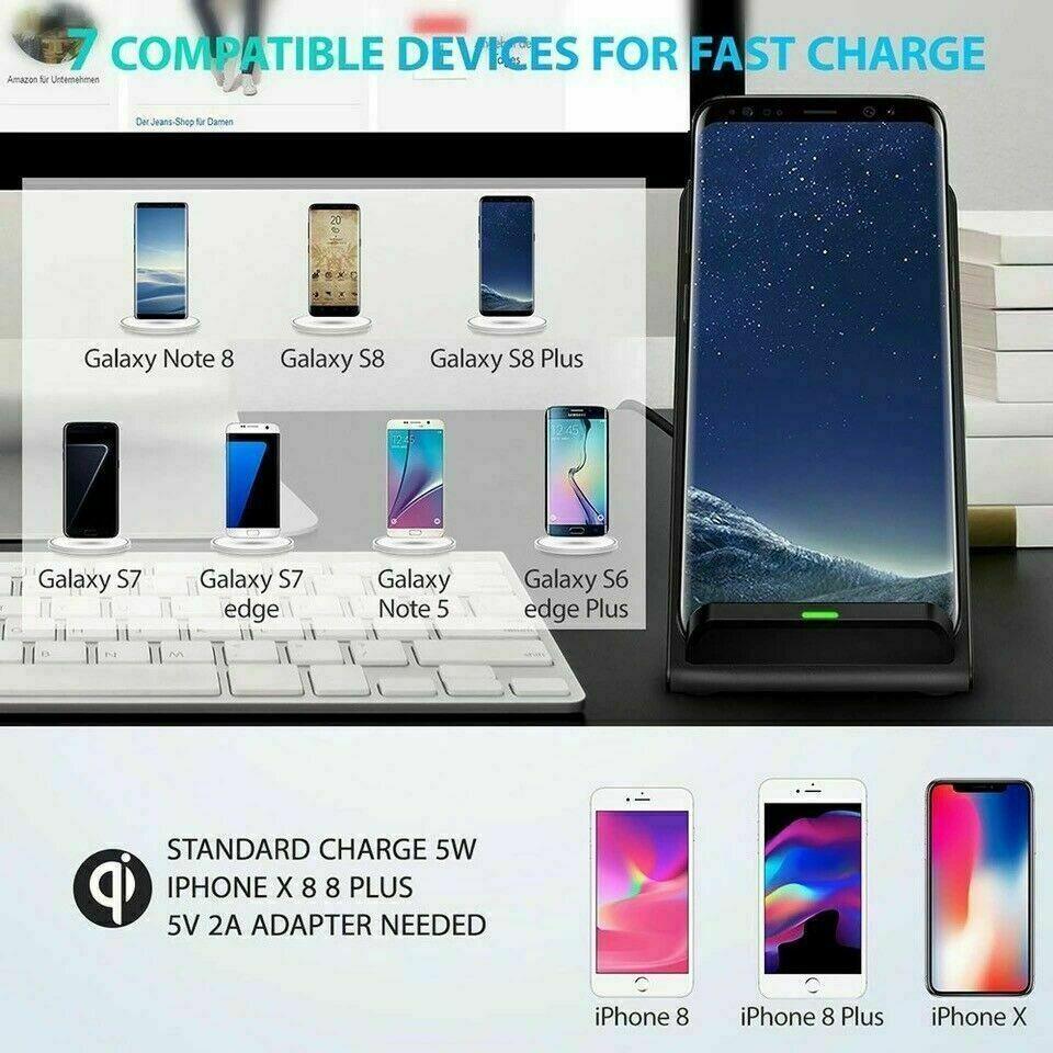 Fast Qi Wireless Charging Stand Dock Charger For IPhone 8 X XS 11 12 13 Pro Max - Cruish Home