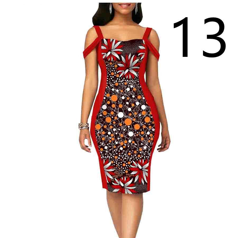 African Print Dress Women's Casual Tight Evening Gown - Cruish Home