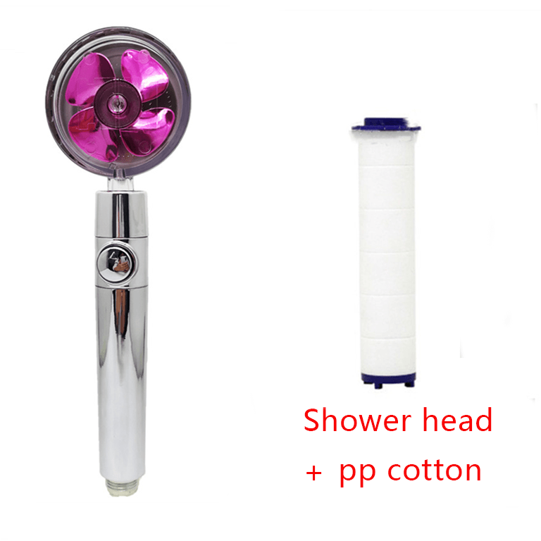 Shower Head Water Saving Flow 360 Degrees Rotating With Small Fan ABS Rain High Pressure Spray Nozzle Bathroom Accessories - Cruish Home