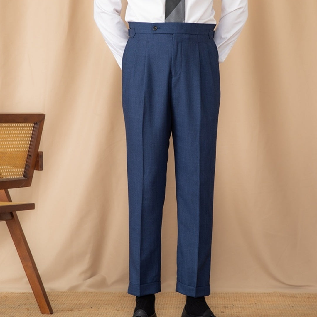 Solid Color Naples High-waisted Trousers Daily Commute Straight Trousers