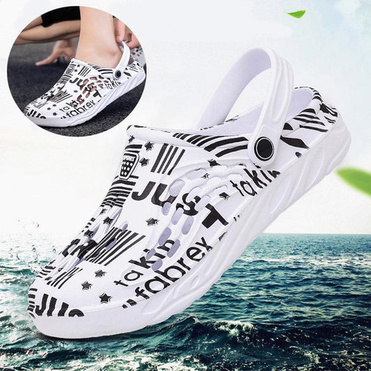 Letter Print Slippers Men Summer Sandals Beach Shoes - Cruish Home