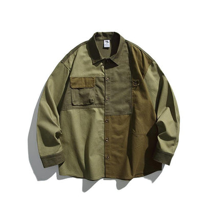 Loose Casual Military Block Shirt Men's Mountain - Cruish Home