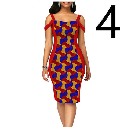 African Print Dress Women's Casual Tight Evening Gown - Cruish Home