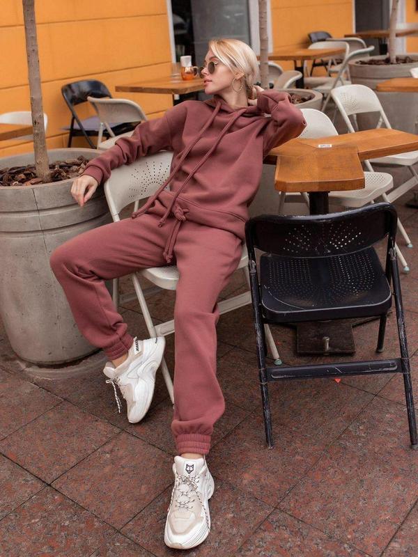 Beautiful Fashion Solid Color Hooded Sweater Casual Two-piece Suit - Cruish Home