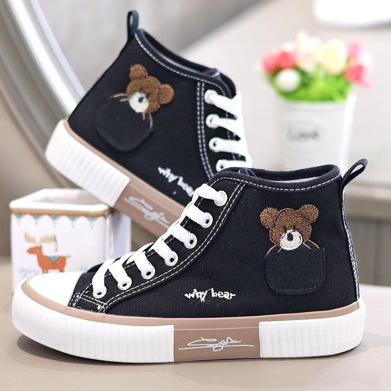 Women's Fashion Pocket Bear High Top Shoes - Cruish Home