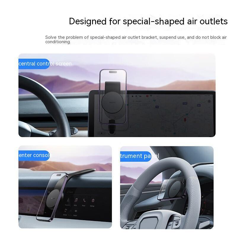 Magnetic Bendable Car Mobile Phone Holder Wireless Charger Phone Holder 15W Car Dash Mount Compatible With Phone - Cruish Home