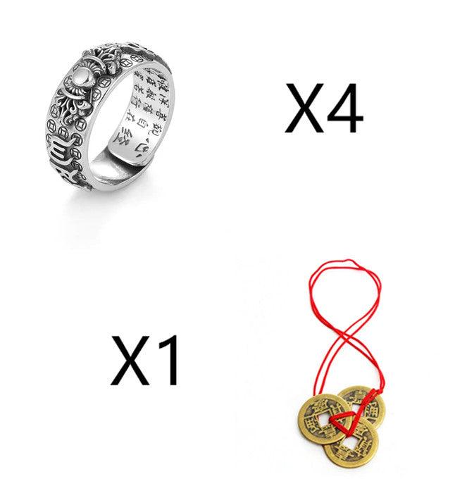 Little Pixiu Heart Sutra Ring Men And Women Lucky - Cruish Home