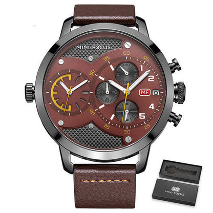 Men's Personality Fashion Calendar Waterproof Quartz Watch