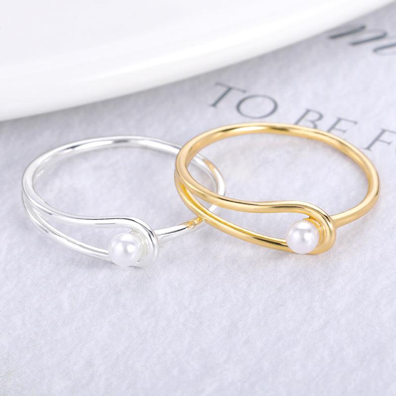 Ring Pearl Geometric Women's Cold Wind Design Sense - Cruish Home