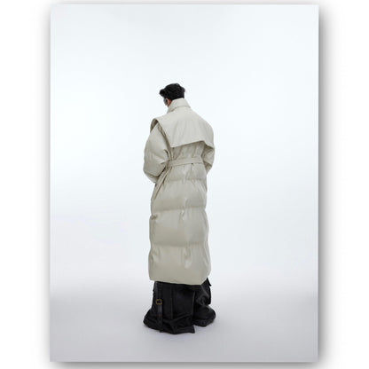 Hooded Shawl Thickened Leather Cotton Jacket - Cruish Home