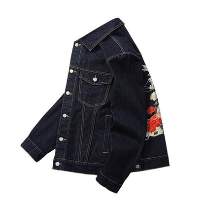 Autumn New Embroidered Koi Vintage Coat