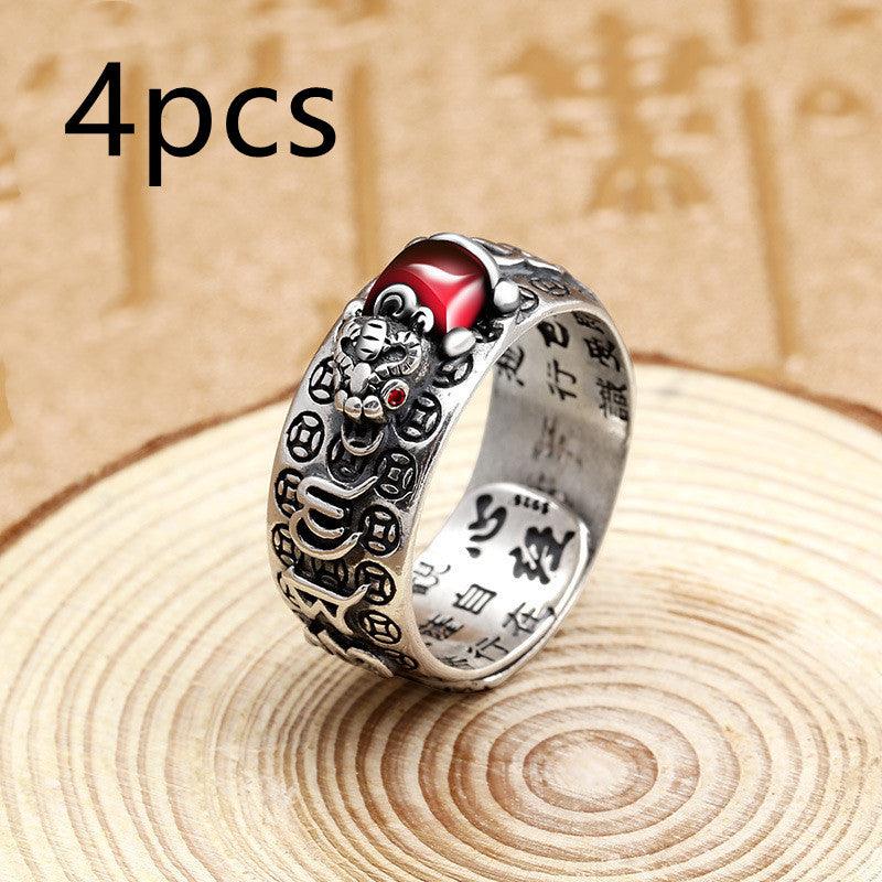 Little Pixiu Heart Sutra Ring Men And Women Lucky - Cruish Home