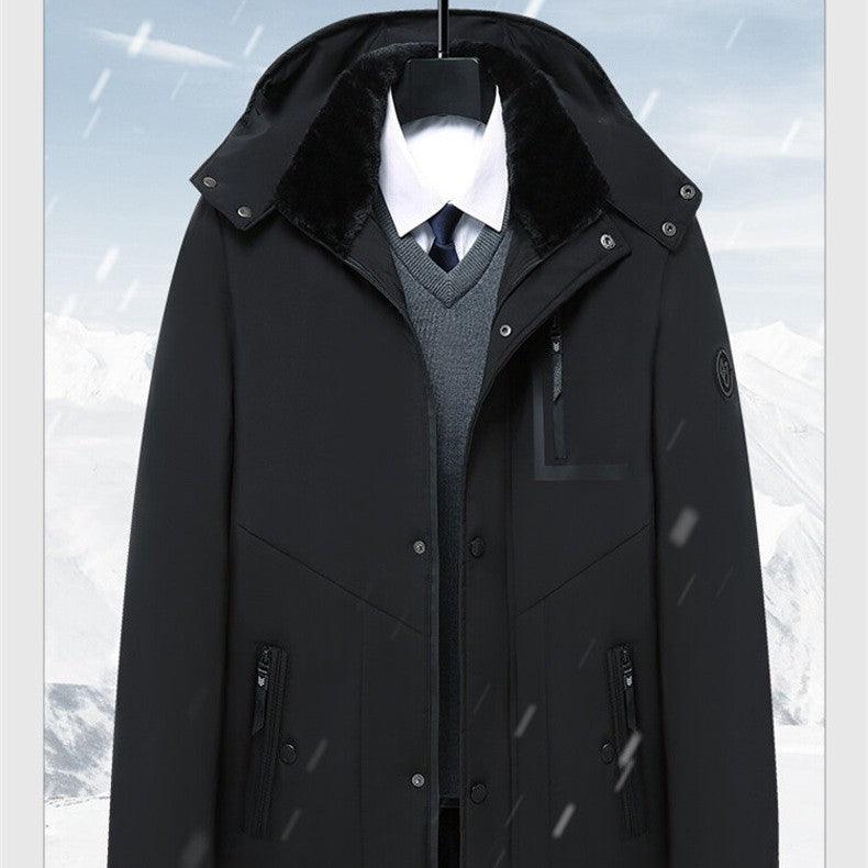 Men's Coat Winter Thick Cotton Clothing Removable Hat - Cruish Home