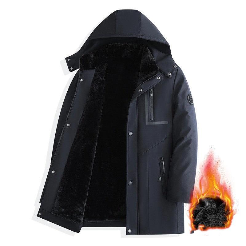 Men's Coat Winter Thick Cotton Clothing Removable Hat - Cruish Home