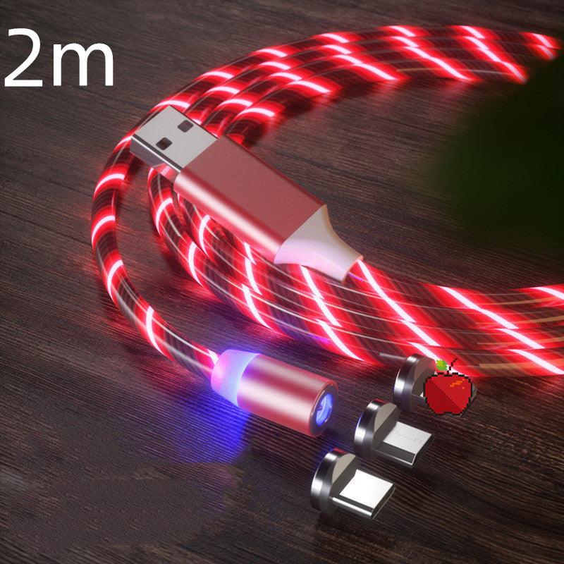 Magnetic Charging Cable Streamer Fast Charging Cable Lighting Micro USB Cable LED Magnet Charger Type-C Cable - Cruish Home