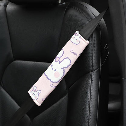 Cute Bunny Ice Silk Car Shoulder Protector - Cruish Home