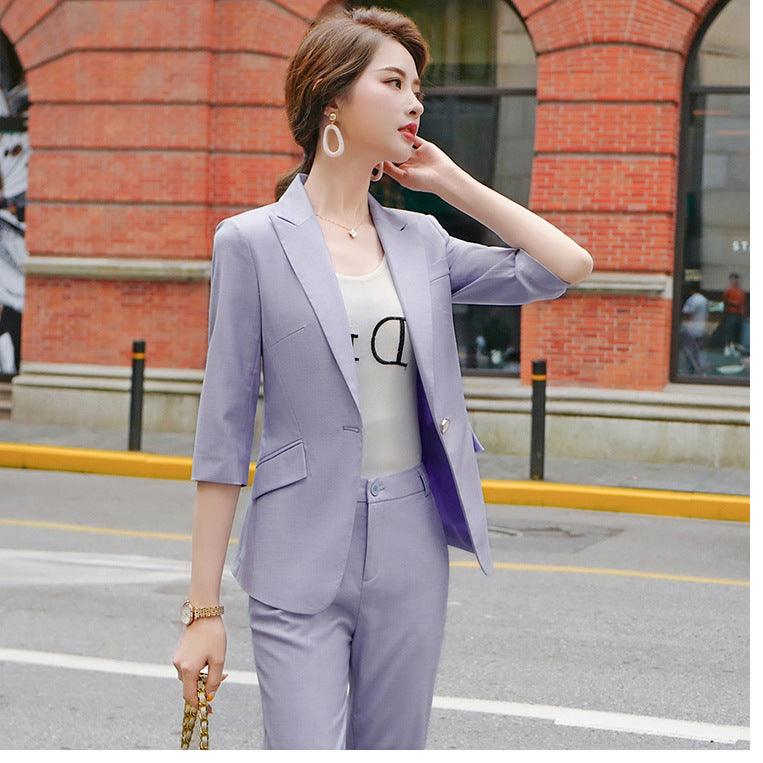 Ladies Fashion Business Wear Temperament Jacket Pants Set - Cruish Home