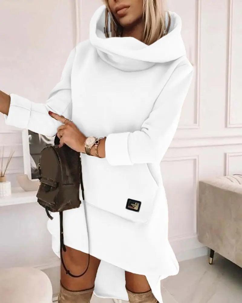 Long Sleeve Hood Pocket Long Sleeve Long Loose-fitting Casual Pullover Women - Cruish Home