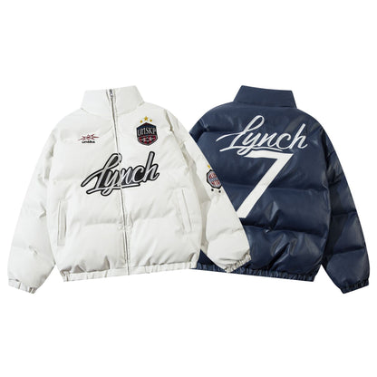 American Retro High Street Letter Embroidery Cotton Coat Jacket