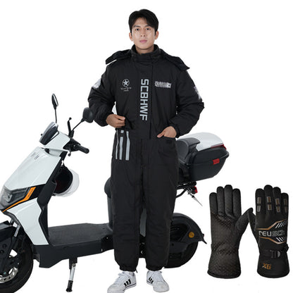 Winter Outdoors Cold-proof Cycling One-piece Work Clothes