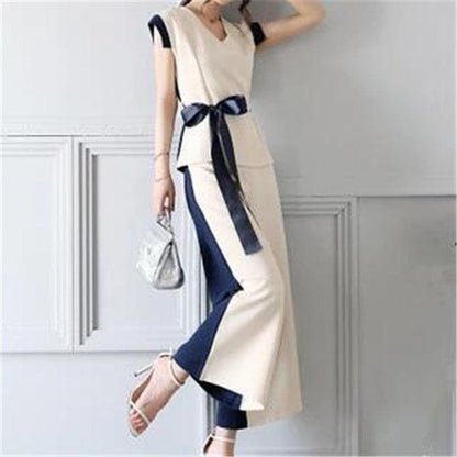 Fashion Western-style Casual Wide-leg Pants Hong Kong-style Retro Two-piece Suit - Cruish Home