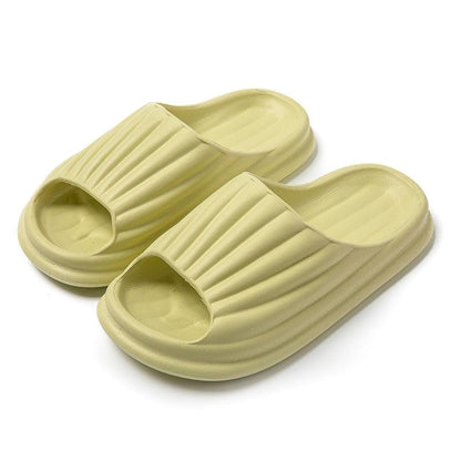 Home Slippers Women Men New Solid Striped Peep-toe Shoes House Floor Bathroom Slippers For Couple - Cruish Home