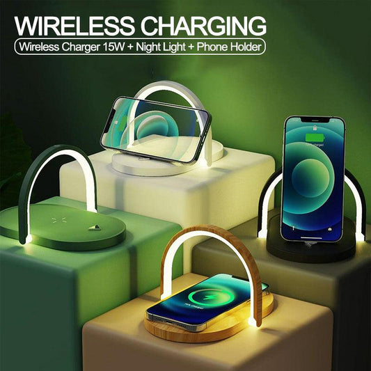 3-in-1 Wireless Charger Stand with LED Night Light