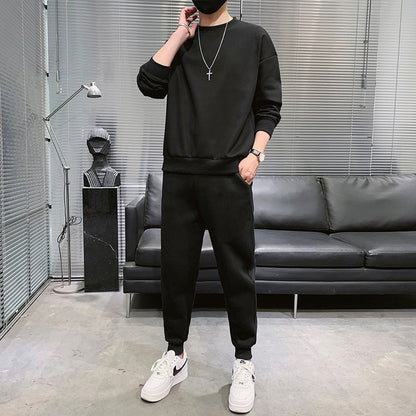 Men's Sweater Suit Ankle-tied Sweatpants Long Sleeve Sports Suit