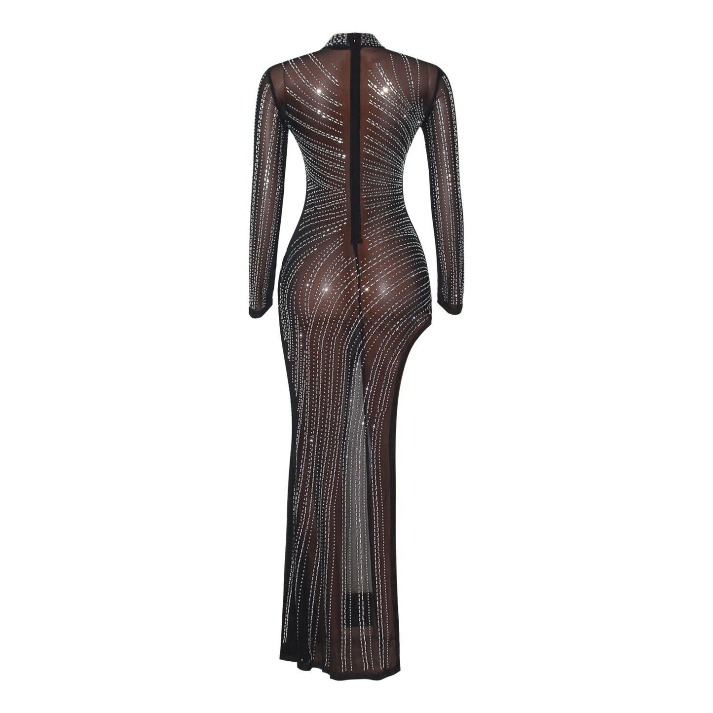 Women's Sexy Mesh Long-sleeved Dress - Cruish Home