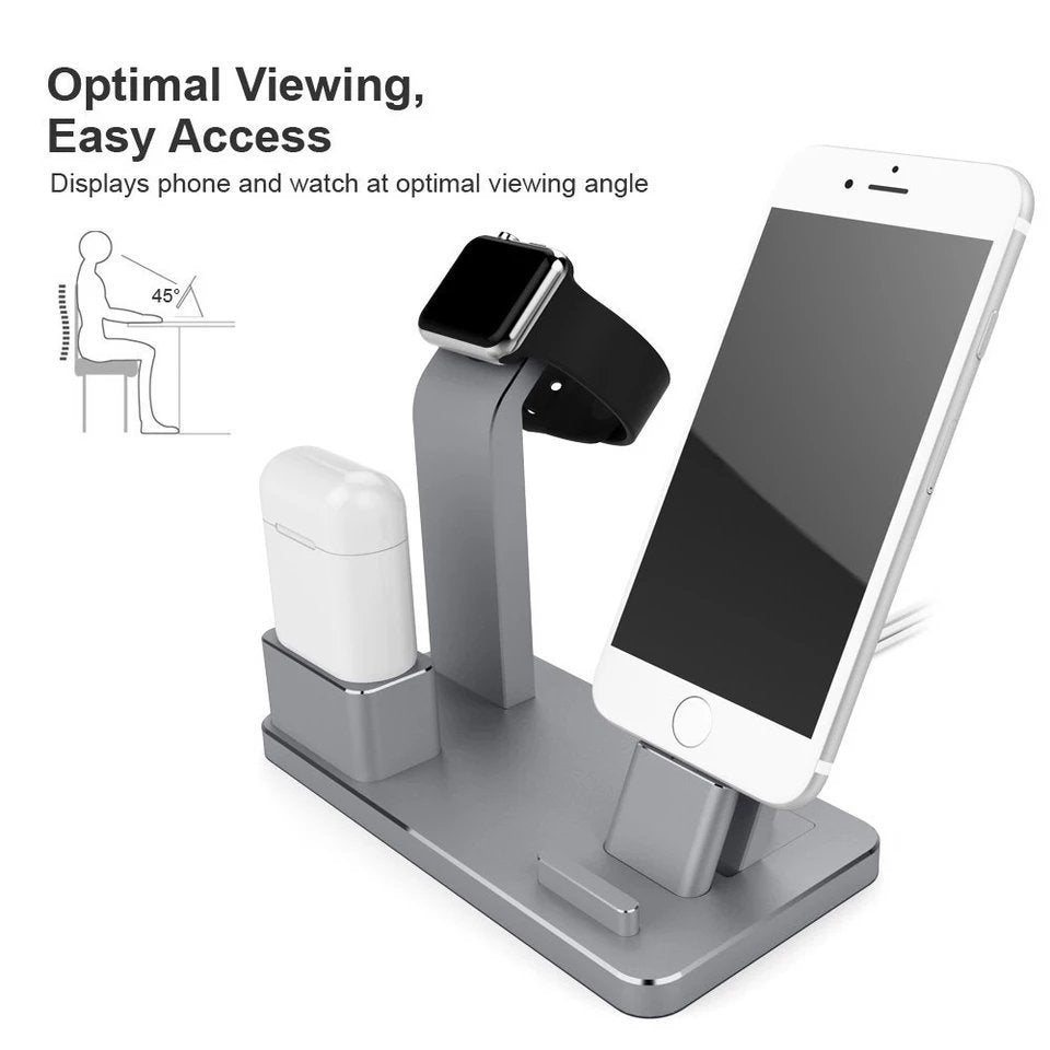 3-in-1 Apple Charging Dock & Phone Stand