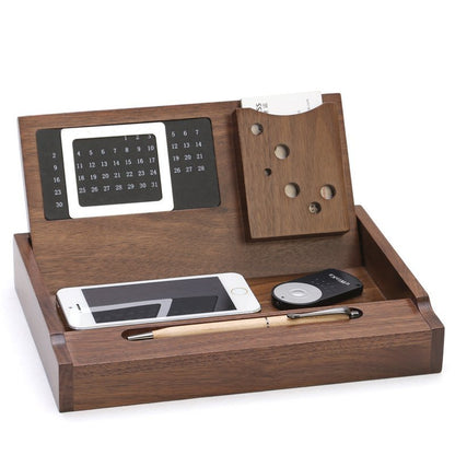 Desktop Wooden Storage Box With Calendar