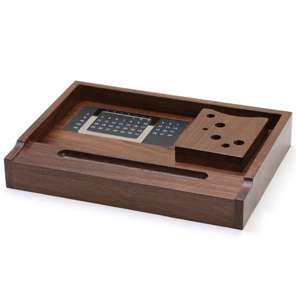 Desktop Wooden Storage Box With Calendar