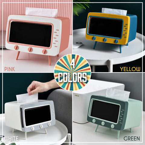 TV Tissue Box Household Tissue Storage Box Mobile Phone Stand Holder