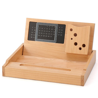 Desktop Wooden Storage Box With Calendar