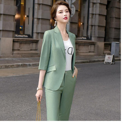 Ladies Fashion Business Wear Temperament Jacket Pants Set - Cruish Home