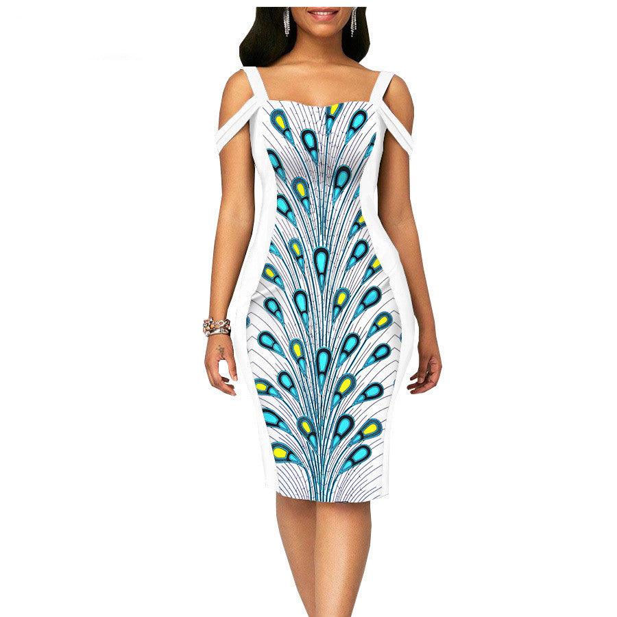 African Print Dress Women's Casual Tight Evening Gown - Cruish Home