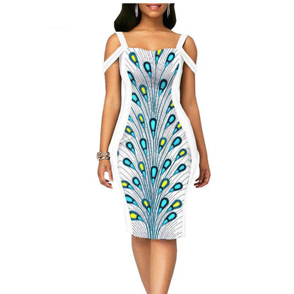 African Print Dress Women's Casual Tight Evening Gown - Cruish Home