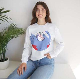 Round Neck Loose Autumn And Winter European And American Printed Sweatshirt - Cruish Home