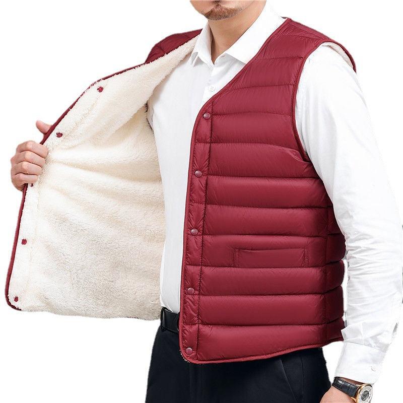 Plush Down Cotton Vest Men's Plus Size Thickening To Keep Warm - Cruish Home