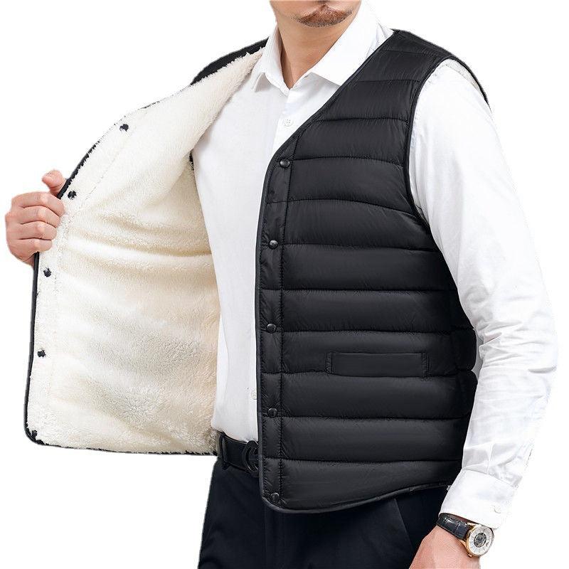 Plush Down Cotton Vest Men's Plus Size Thickening To Keep Warm - Cruish Home