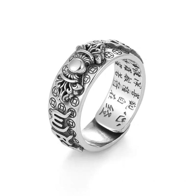 Little Pixiu Heart Sutra Ring Men And Women Lucky - Cruish Home