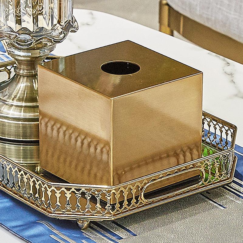 Brass Metal Small House Tissue Box - Cruish Home