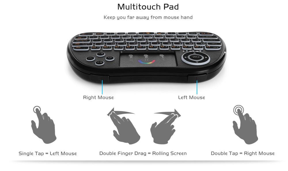 H9 Wireless Backlit Colorful Touch Remote Control Keyboard - Cruish Home