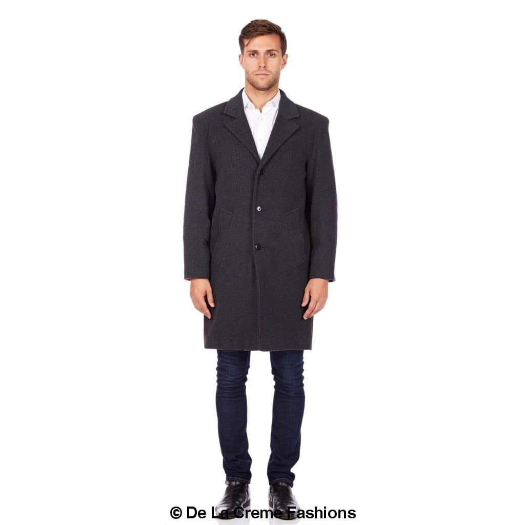 De La Creme MAN - Wool & Cashmere Blend Formal Security Overcoat