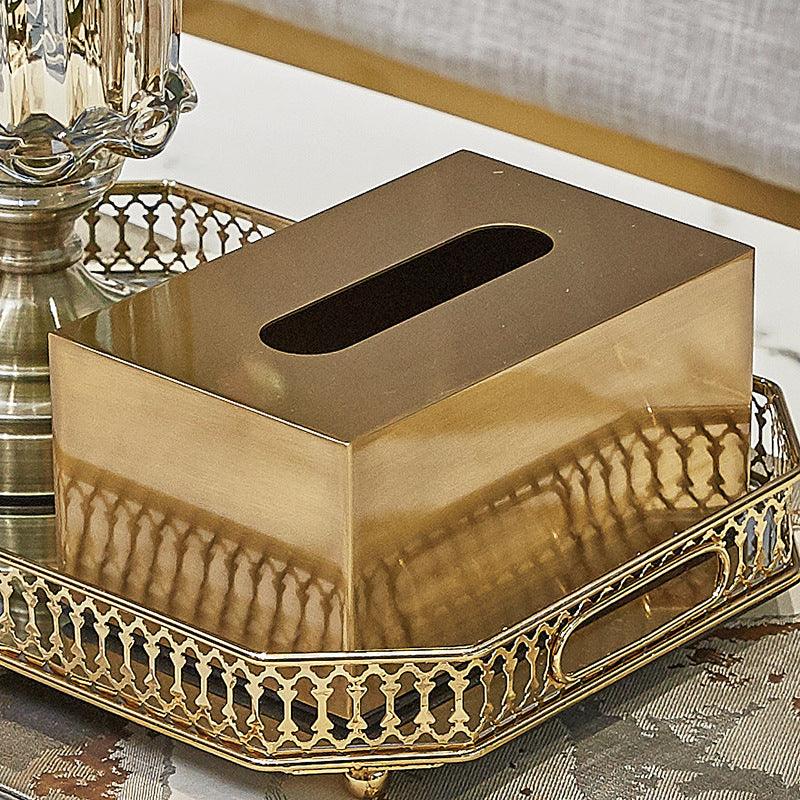 Brass Metal Small House Tissue Box - Cruish Home