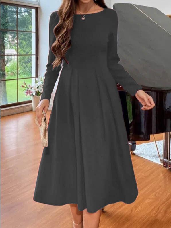 Fashion Casual Round-neck Long-sleeved Dress - Cruish Home