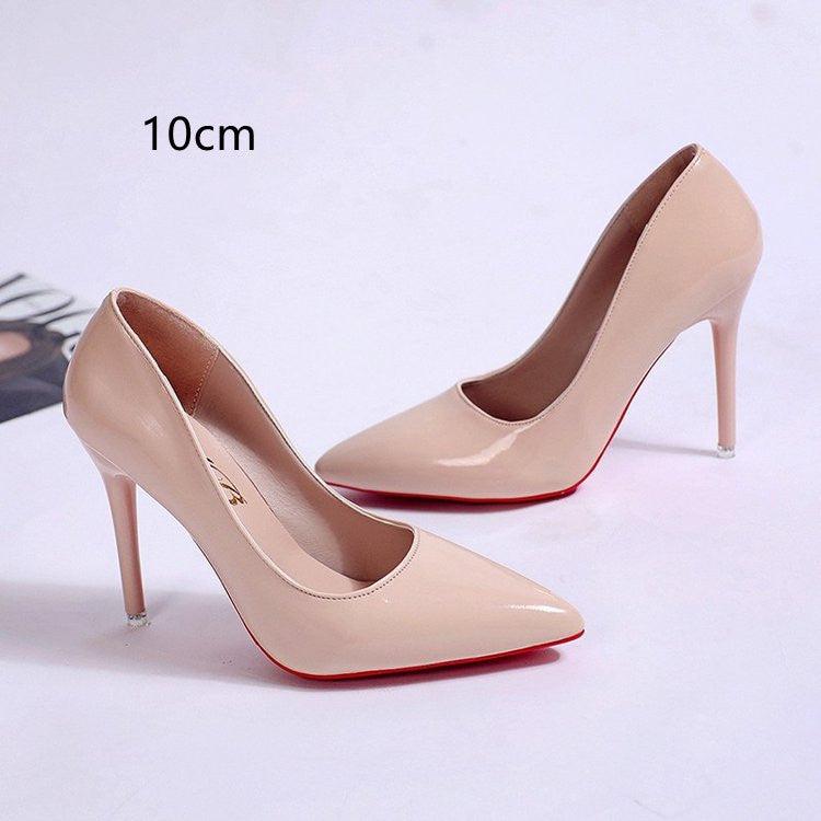 Pumps Women's Stiletto Heel Pointed Toe Sexy High Heels Shallow Mouth Super High Heel Solid Color - Cruish Home