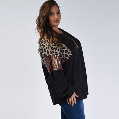 European And American Loose Slim Fit Leopard Print Long Sleeve - Cruish Home