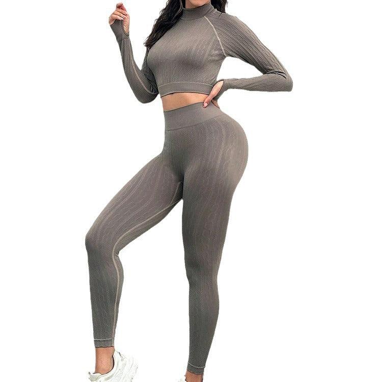 Women's Peach Fitness Sports Tight Long Sleeve High Waist Nude Feel Running Hip Raise Underwear Yoga Clothes - Cruish Home